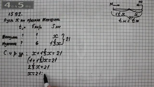 Упражнение 1592. Математика 6 класс Виленкин Н.Я. смотреть онлайн