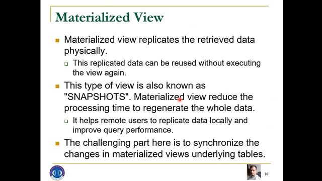 Lecture 11 Creation of Subschemas using Views (SQL Views) and Indexes (SQL Indexes) смотреть онлайн