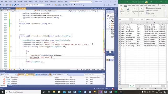 [Window Forms Apps] Export và Import Excel - C# (Part 3) смотреть онлайн