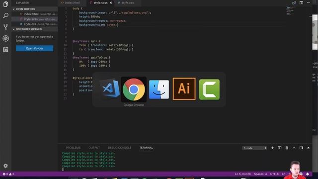 SVG, SCSS, Animations Ep. 14 | bg-image + svg planets смотреть онлайн