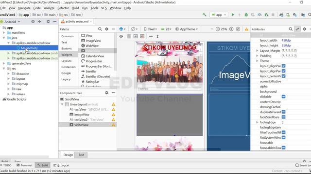 Android Studio : Membuat ScrollView Layout, Format Text & Menampilkan Video смотреть онлайн