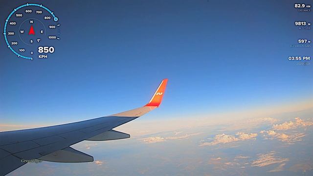 GreatFlyer. FULL FLIGHT BOEING 737 NORDWIND Airlines Moscow-St.Petersburg. ASMR Airplane Noise