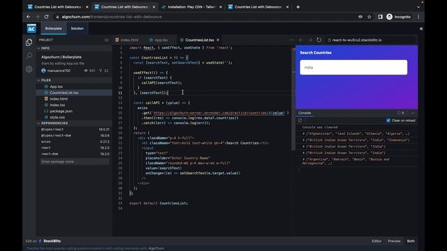 How To Implement Debouncing In React | Technical Interview Preparation | React | Next.js | Algochur смотреть онлайн