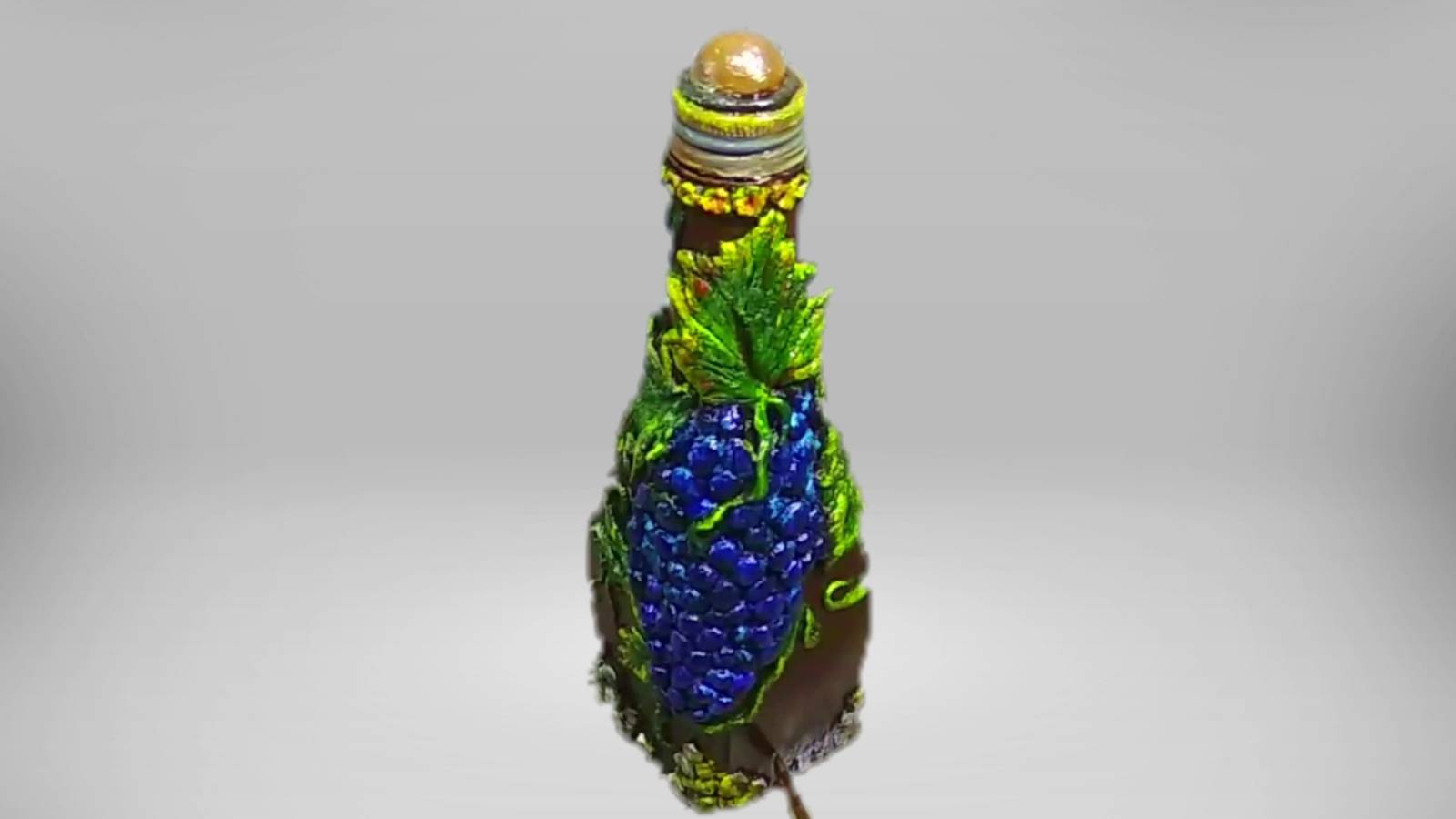 Декор стеклянной бутылки. DIY. смотреть онлайн