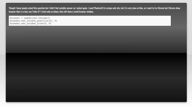 How to hide Chrome Driver in python? смотреть онлайн