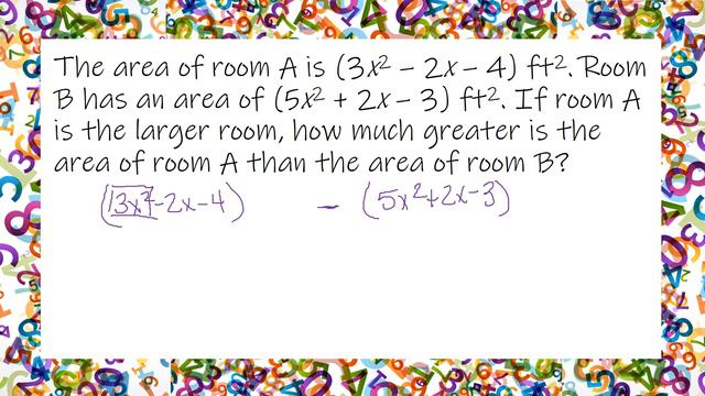 The area of room A is 3x² – 2x – 4 ft² смотреть онлайн