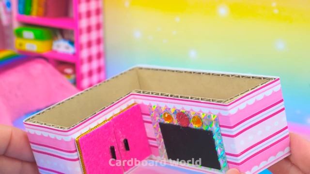 DIY Miniature Cardboard House #104 ❤️ Build Aquarium Around Miniature Rainbow House From Cardboard