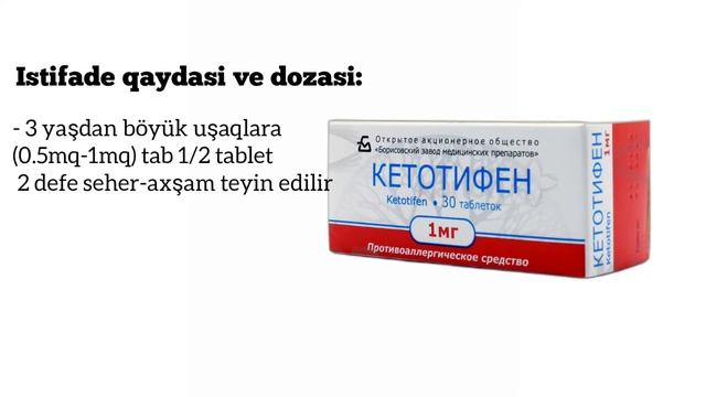 Ketotifen Tablet Nedir ? | Ketotifen Tablet Ne üçündür ? | Ketotifen Haqqinda Melumat