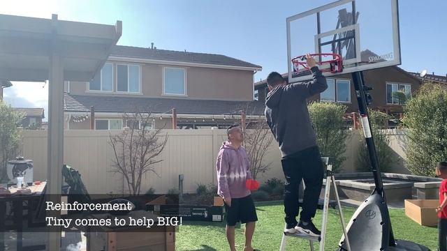 Assembly of Spalding 54" Backboard Basketball Hoop in Backyard смотреть онлайн