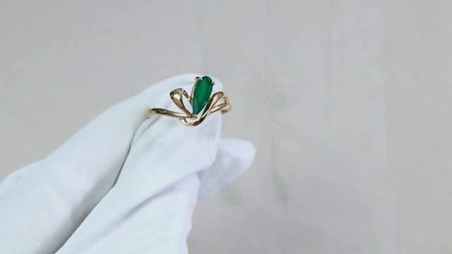 Длинные золотые серьги и золотое кольцо Diamant с агатом женский комплект смотреть онлайн