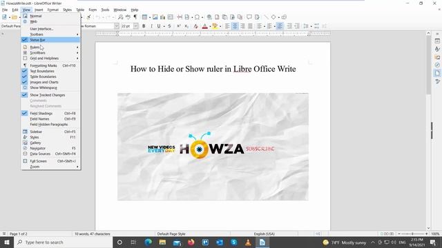 How to Hide or Show Ruler in LibreOffice Writer смотреть онлайн