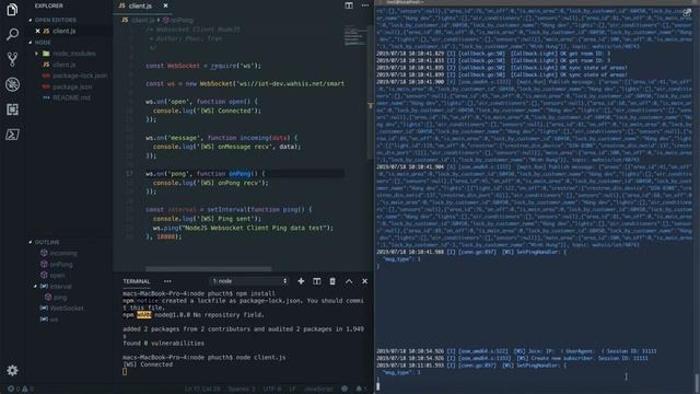 Websocket Client NodeJS Demo смотреть онлайн