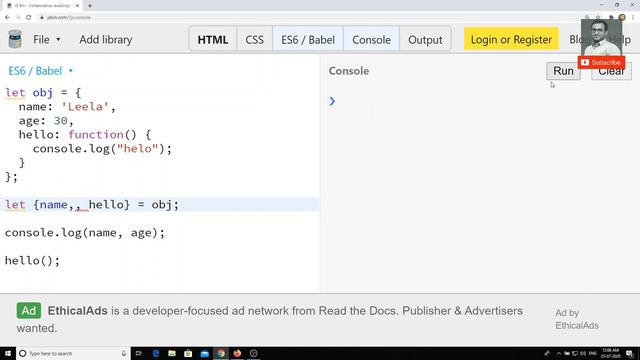 14. Destructuring Object in Javascript. ES6 | ES2015 | ECMAScript смотреть онлайн