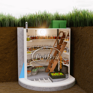 Погреб из бетонных колец.