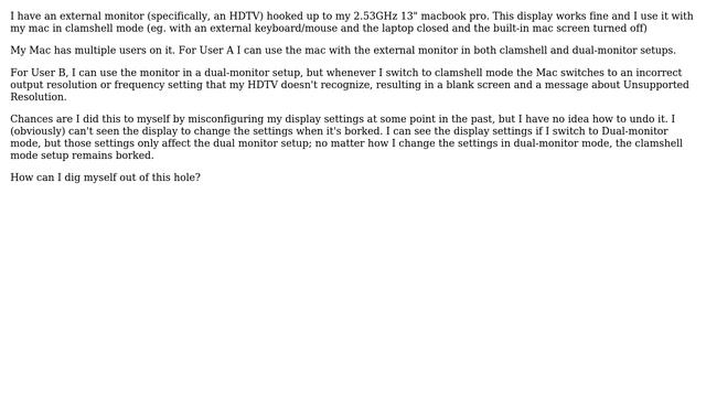 Misconfigured external monitor on Mac OS X Snow Leopard 10.6.3 смотреть онлайн