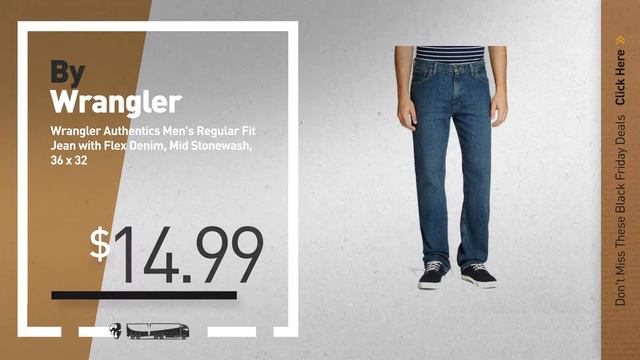 Top Black Friday Wrangler Jeans: Wrangler Men's Regular Fit Jeans, Dark Denim, 36W X 32L