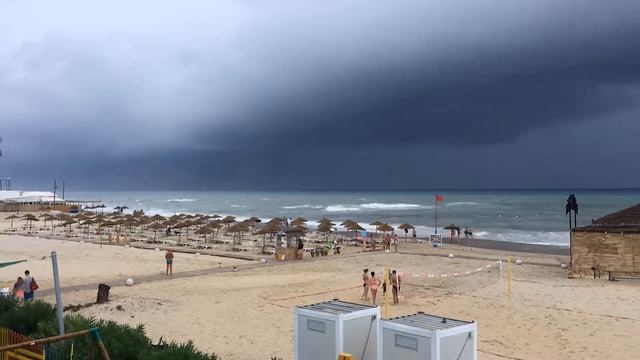 Tunisia 2017. Hammamet Beach. Storm (Timelapse) смотреть онлайн