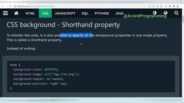 CSS Background shorthand property@arvindprogramming смотреть онлайн