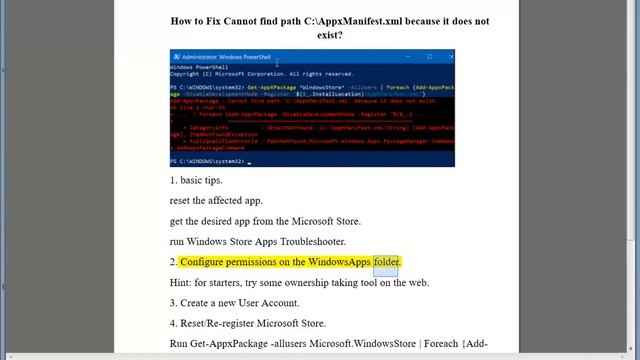 Fix Cannot find path C:\AppxManifest.xml because it does not exist on Windows смотреть онлайн