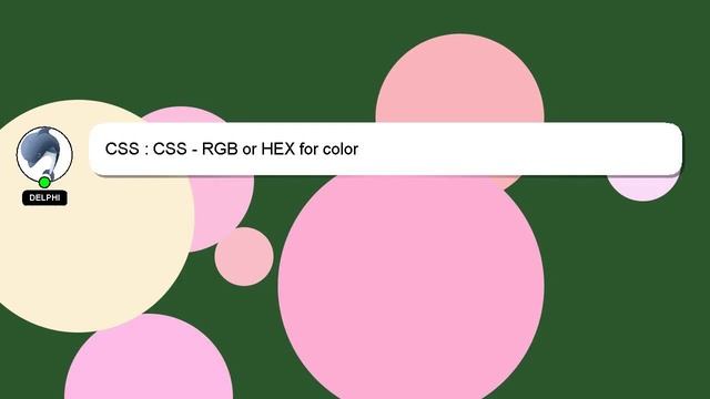 CSS : CSS - RGB or HEX for color смотреть онлайн