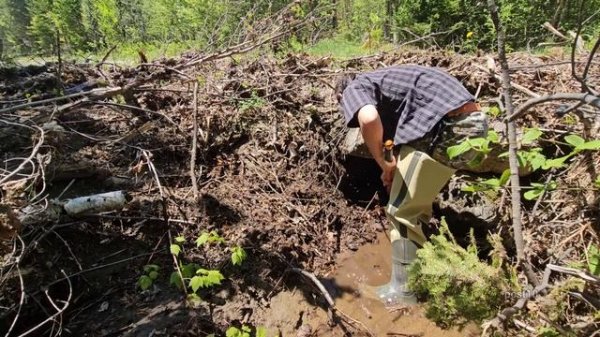 Unclogging Very Plugged Culvert Pipe With Lots Of Sediment Build Up