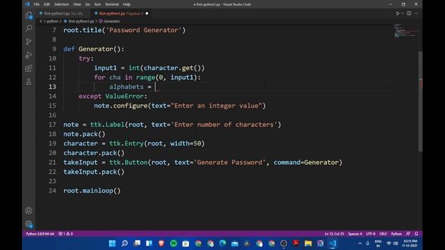 How to create a password generator using python || Tkinter || Python смотреть онлайн