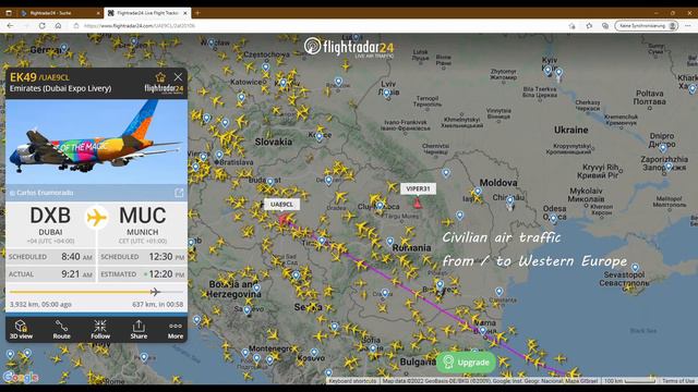 Flightradar24 sky around the Ukraine on 26/02/2022 смотреть онлайн