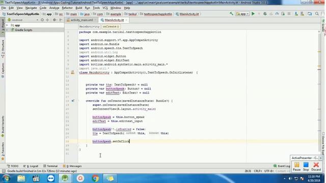 TextToSpeech App on Kotlin in android studio 3. 0 смотреть онлайн