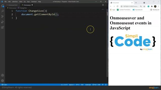 JavaScript Events Tutorial For Beginners | JavaScript Events Advanced | JavaScript | Simplilearn смотреть онлайн