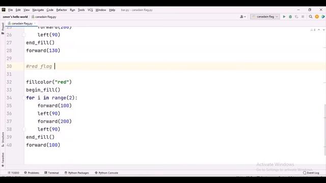 make Canadian flag || python tutorial смотреть онлайн