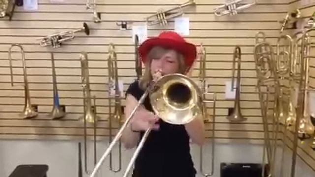 Carly Meyers noodling some notes on her B.A.C. Custom Trombone смотреть онлайн