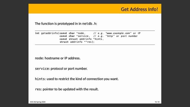 ECE 252 Lecture 7: Sockets смотреть онлайн