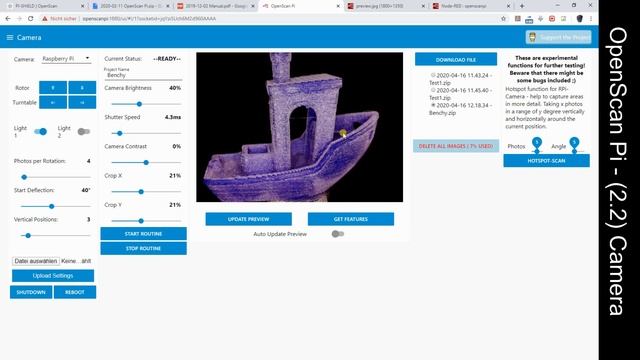 OpenScan Pi - 3D Scanner control interface смотреть онлайн