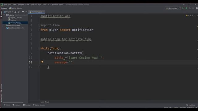 how to create desktop notification app through python coding || Only 10 lines of Code||#python3 202 смотреть онлайн
