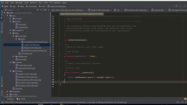 [LARAVEL] record last login of authorized users using events смотреть онлайн