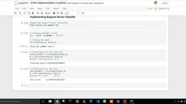 Implementation of SVM classifier in Python смотреть онлайн