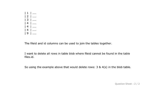 MySQL : Delete sql rows where IDs do not have a match from another table смотреть онлайн
