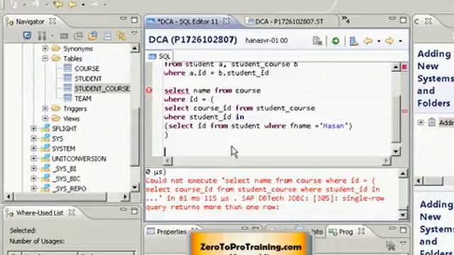 SAP HANA Studio Tutorial 27 - Multilevel Nested Subqueries смотреть онлайн