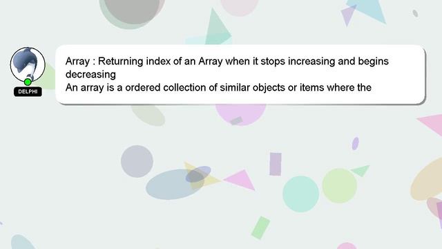 Array : Returning index of an Array when it stops increasing and begins decreasing смотреть онлайн