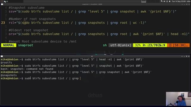 Easy Manual BTRFS Subvolume Snapshot Script смотреть онлайн