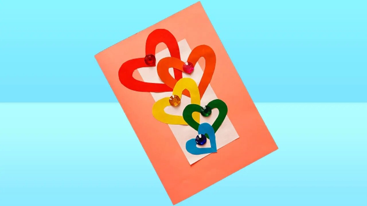 Красивая открытка в сердечками внутри своими руками смотреть онлайн