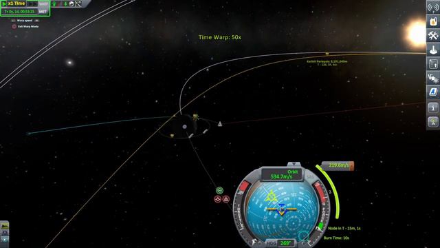 KSP - 4 Туриста на Муну (орбиту Mun) обратно на Кербин смотреть онлайн