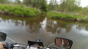 Мотоциклы Иж Планета 5 и Минск X 250 Offroad после сильных дождей