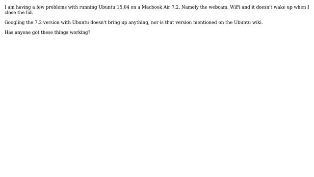 Ubuntu: Ubuntu On Macbook Air 7.2