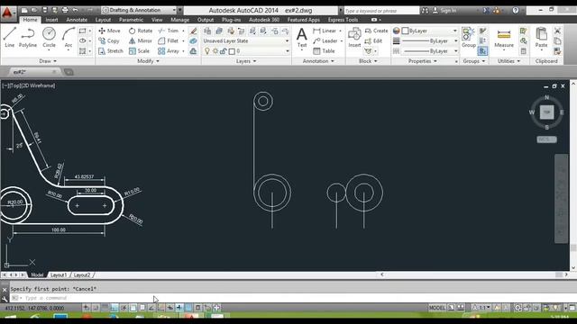 AutoCAD 2014 - Use Offset, Circle and Trim to draw a shape - Tutorial #3 آموزش اتوکد به زبان دری смотреть онлайн