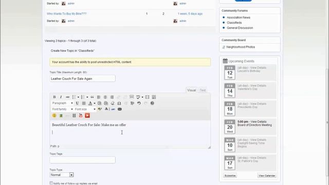 Post New Topic in Homeowner Forums - HOA Websites by HOAConnections смотреть онлайн