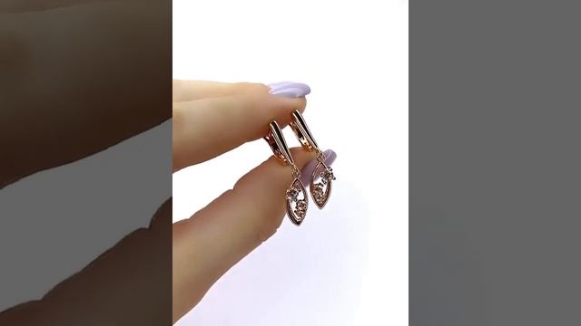 Серьги из дубайского золота с покрытием 18 карат. смотреть онлайн
