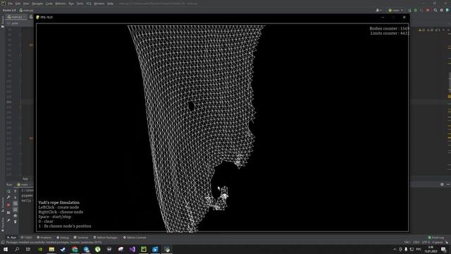 My cloth simulation (Python + Numba) смотреть онлайн