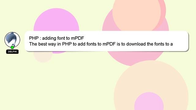 PHP : adding font to mPDF смотреть онлайн