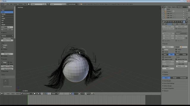 Blender 2.66 Tutorial - The Basics of Cycles Hair смотреть онлайн